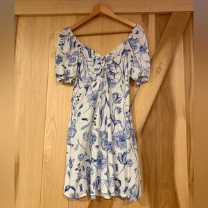 H&M Blue Floral Midi Dress